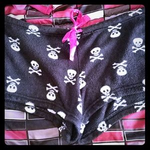 Skull pj fleece shorts
